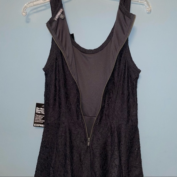 Express Dress Black Eyelet Lace Sleeveless Skater Dress Size Small - Picture 9 of 9